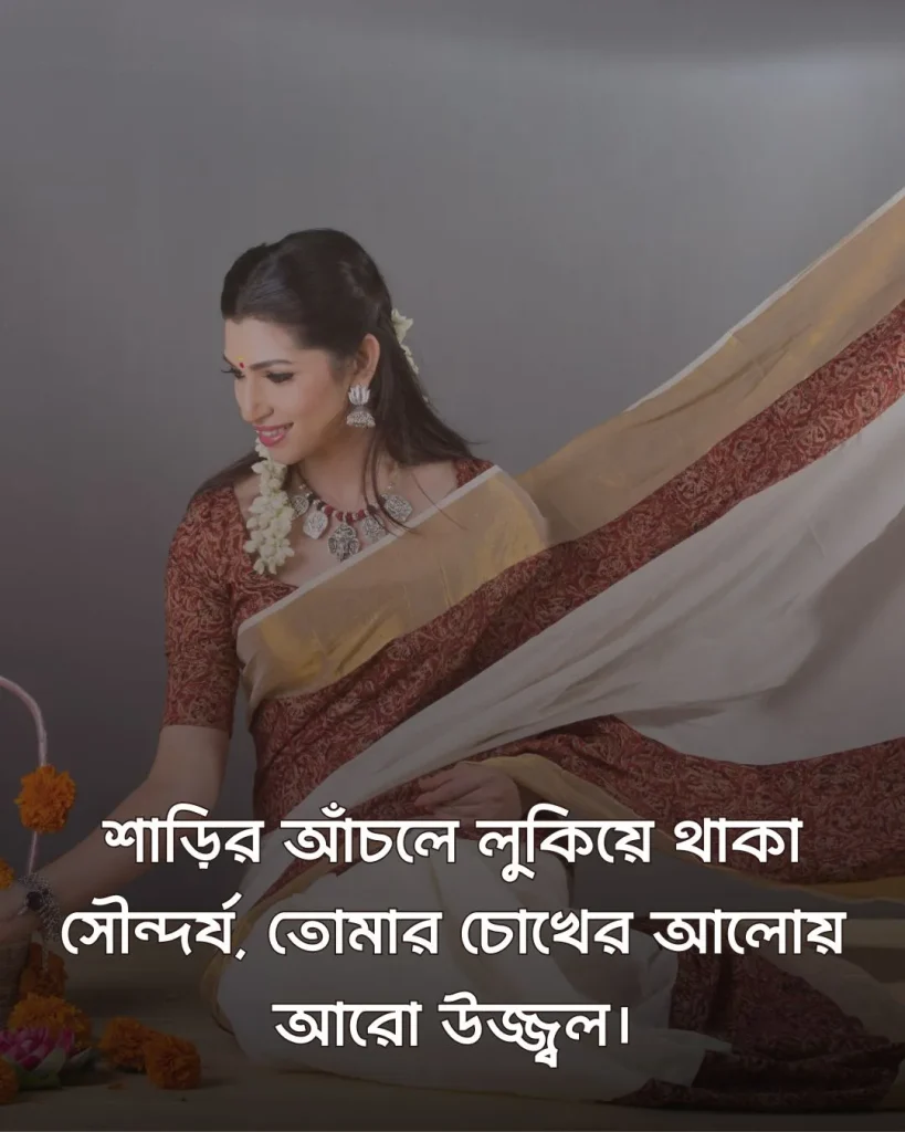 শাড়ি নিয়ে রোমান্টিক ক্যাপশন ও ছবি