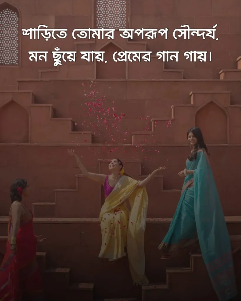 শাড়ি নিয়ে রোমান্টিক ক্যাপশন ও ছবি ৩