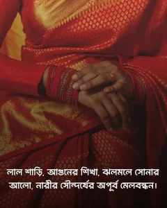 লাল শাড়ি নিয়ে ক্যাপশন ও ছবি