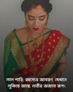 লাল শাড়ি নিয়ে ক্যাপশন ও ছবি ২