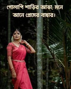 গোলাপি শাড়ি নিয়ে ক্যাপশন ও ছবি