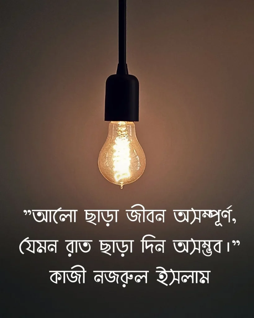 আলো নিয়ে উক্তি - কাজী নজরুল ইসলাম