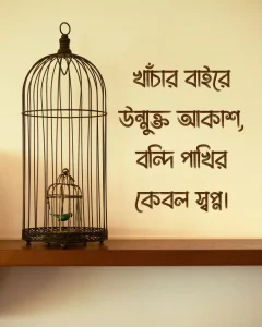 খাঁচার পাখি নিয়ে স্ট্যাটাস সাথে ছবি ১