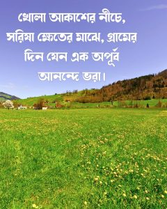 গ্রাম দিনের আলোয় - খোলা আকাশের নীচে, সরিষা ক্ষেতের মাঝে, গ্রামের দিন যেন এক অপূর্ব আনন্দে ভরা
