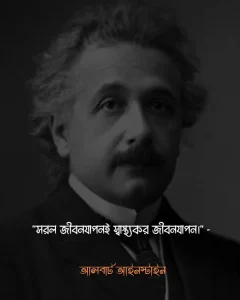 সাদামাটা জীবন নিয়ে উক্তি- ৩৮. সরল জীবনযাপনই স্বাস্থ্যকর জীবনযাপন। - আলবার্ট আইনস্টাইন