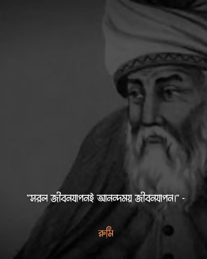 সাদামাটা জীবন নিয়ে উক্তি- ৪৬. সরল জীবনযাপনই আনন্দময় জীবনযাপন। - রুমি