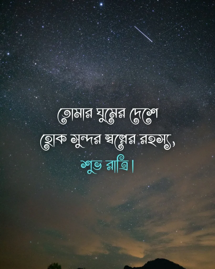Good night in bengali - তোমার ঘুমের দেশে হোক সুন্দর স্বপ্নের রহস্য, শুভ রাত্রি।