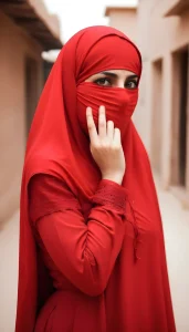 লাল বোরকা পরা প্রোফাইল পিক ১