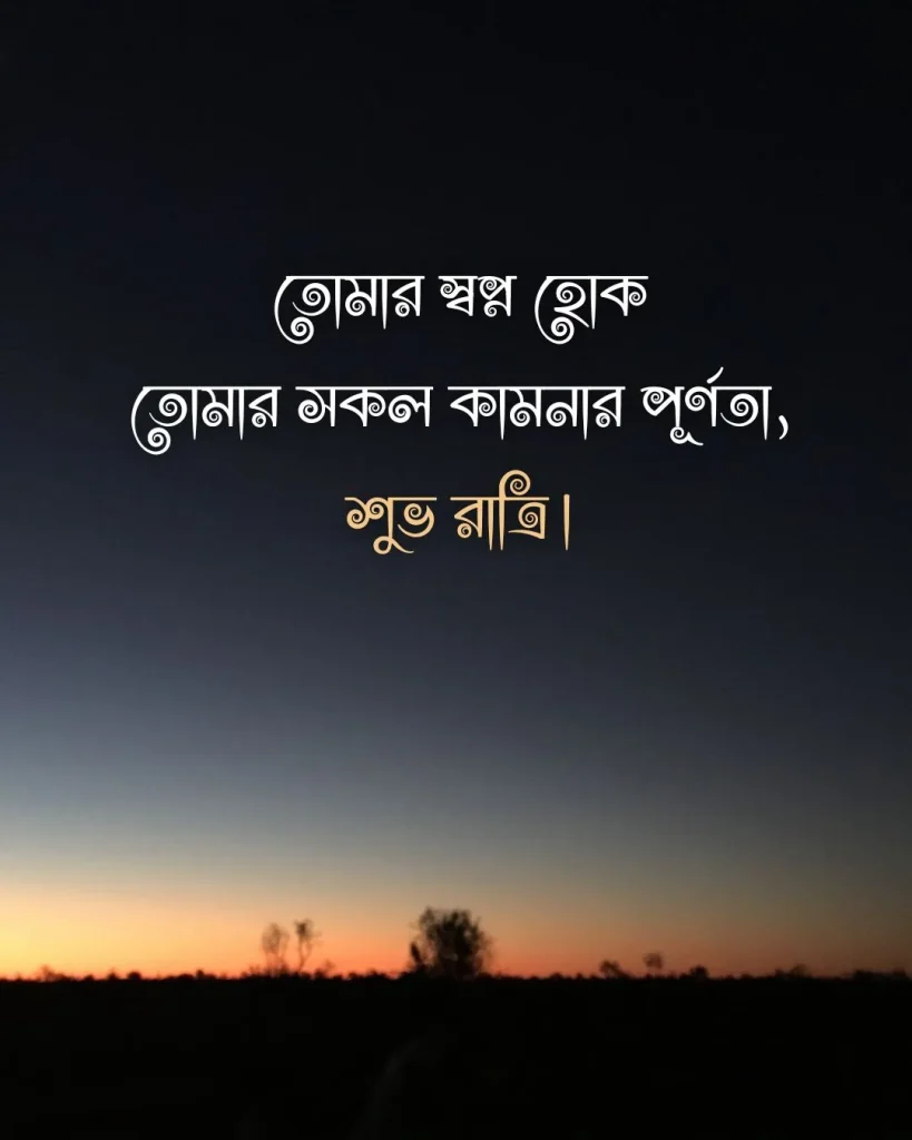 গুড নাইট মেসেজ - তোমার স্বপ্ন হোক তোমার সকল কামনার পূর্ণতা, শুভ রাত্রি।