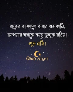 শুভ রাত্রি ক্যাপশন - রাতের আকাশে তারার ঝলকানি