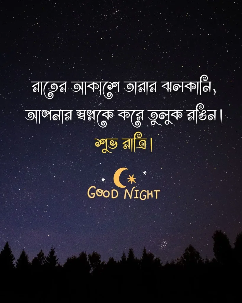 শুভ রাত্রি ক্যাপশন - রাতের আকাশে তারার ঝলকানি