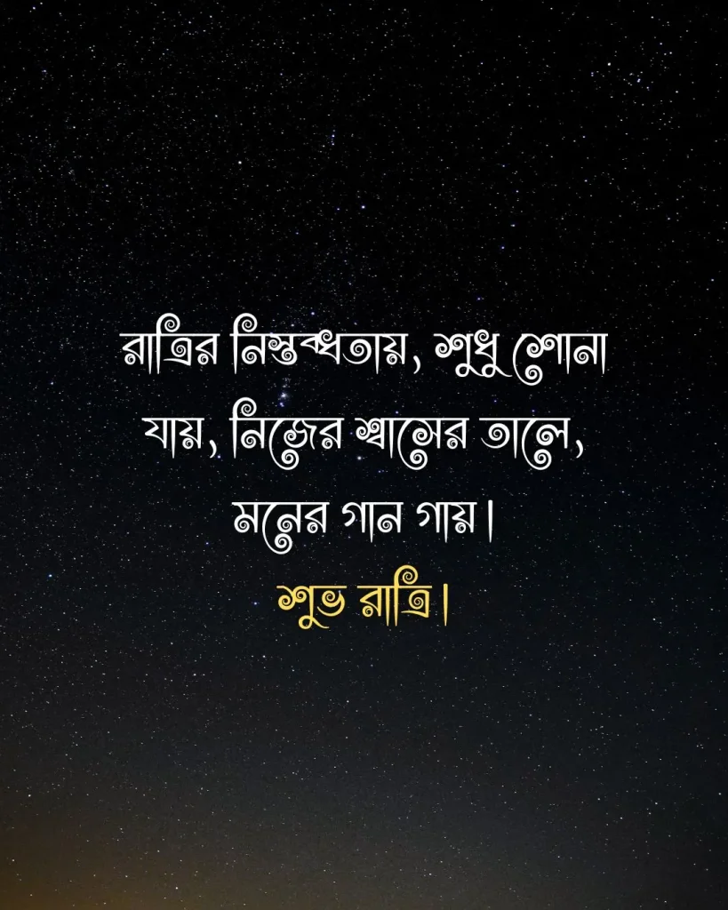 শুভ রাত্রি নিয়ে উক্তি - রাত্রির নিস্তব্ধতায়, শুধু শোনা যায়