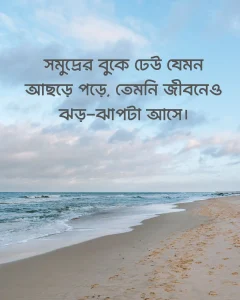 সমুদ্রের বুকে ঢেউ যেমন আছড়ে পড়ে তেমনি জীবনেও ঝড় ঝাপটা আসে। পিক