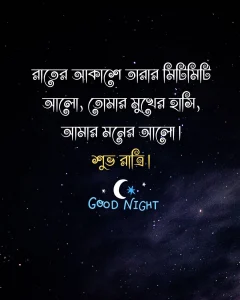 সুন্দর শুভ রাত্রি - রাতের আকাশে তারার মিটিমিটি আলো