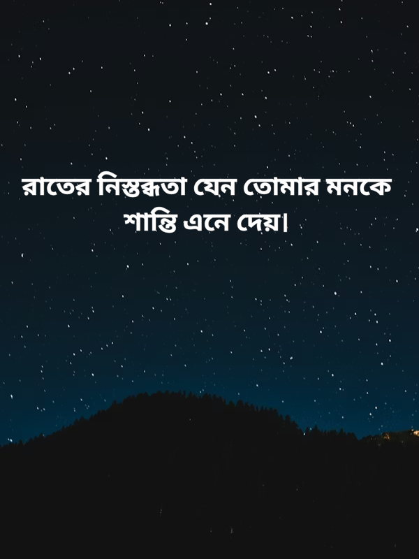 রাতের নিস্তব্ধতা যেন তোমার মনকে শান্তি এনে দেয়।