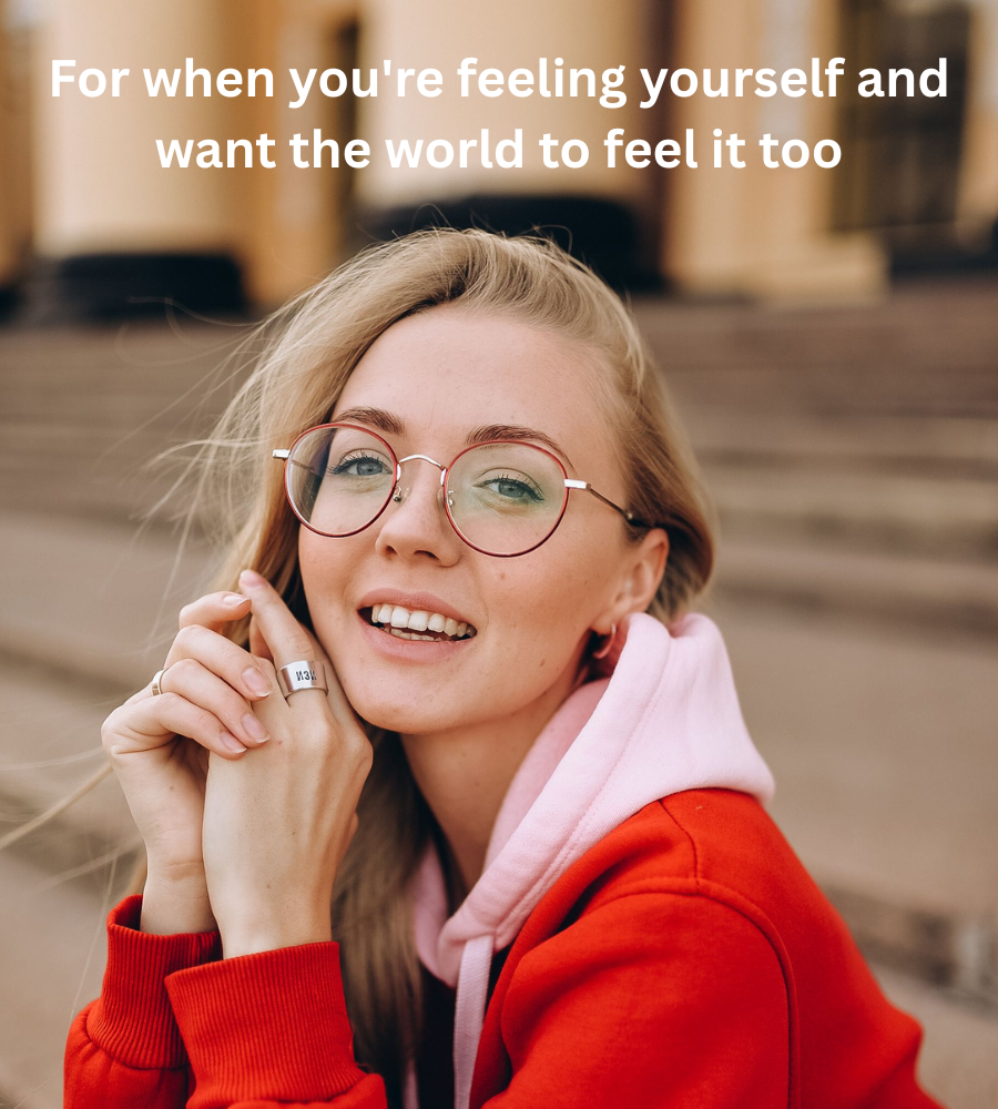 Confidence Smile Captions Image